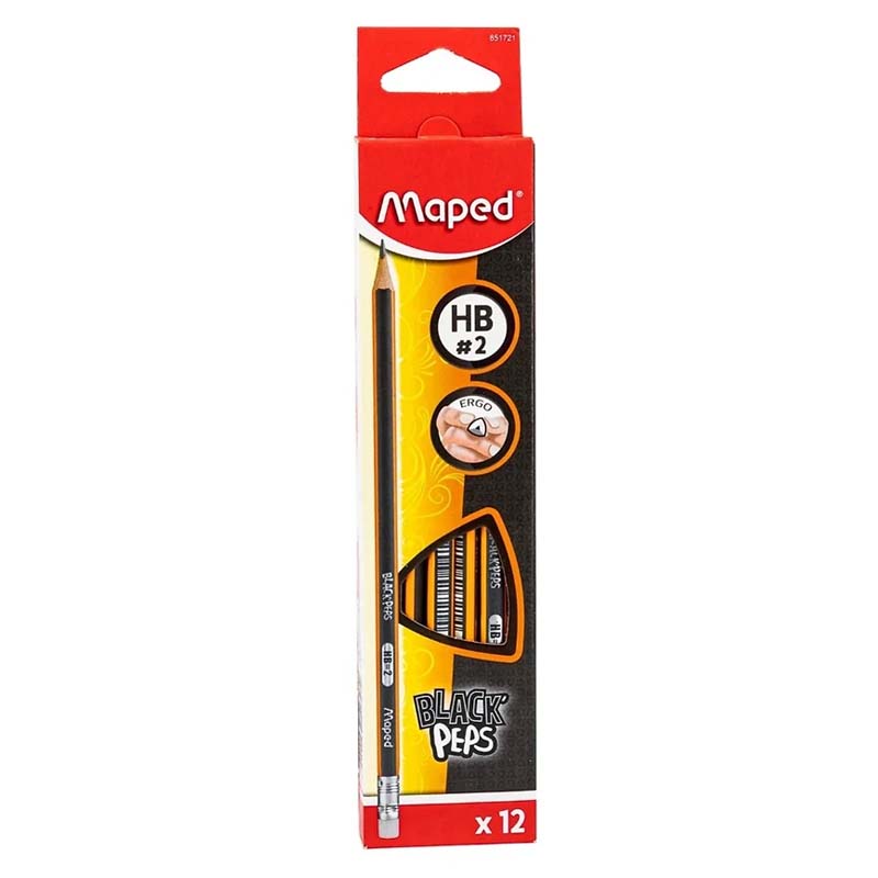 LAPIZ DE GRAFITO HB BLACK PEPS CLÁSICO x12PZS CAJA