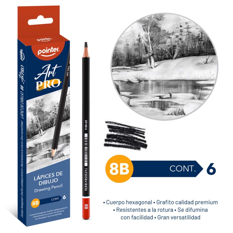 LAPICES DE DIBUJO ART PRO 8B UNIDAD