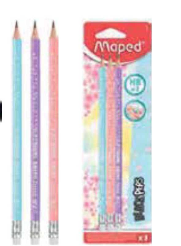 LAPIZ DE GRAFITO HB BLACK PEPS PASTEL x3PZS CAJA
