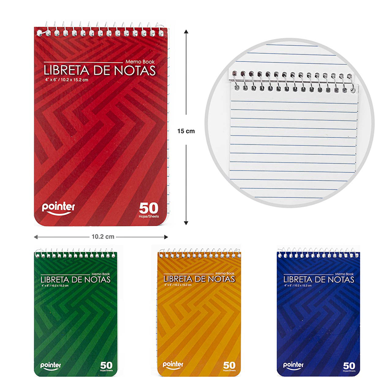 LIBRETA DE NOTAS x50 HOJAS - 10.2 x 15.2CM
