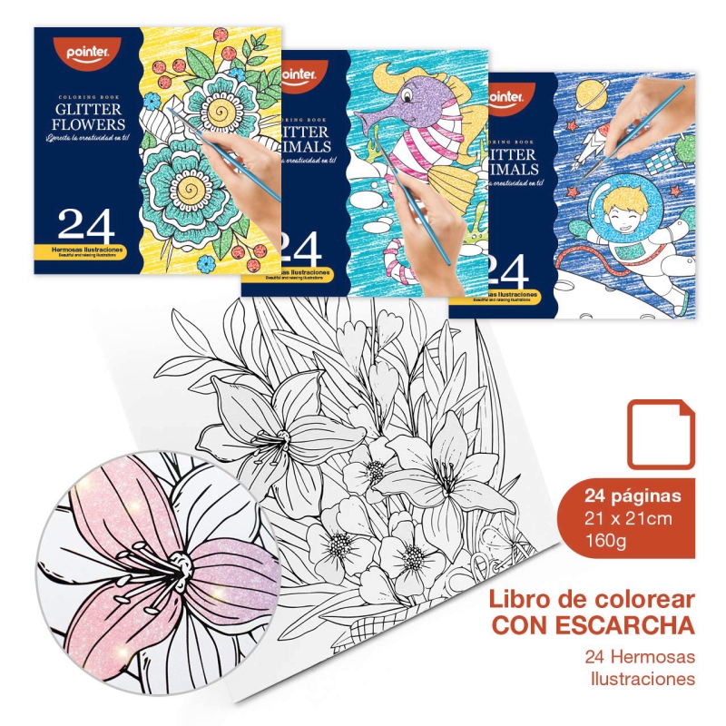 LIBRO PARA COLOREAR CON BRILLANTINA