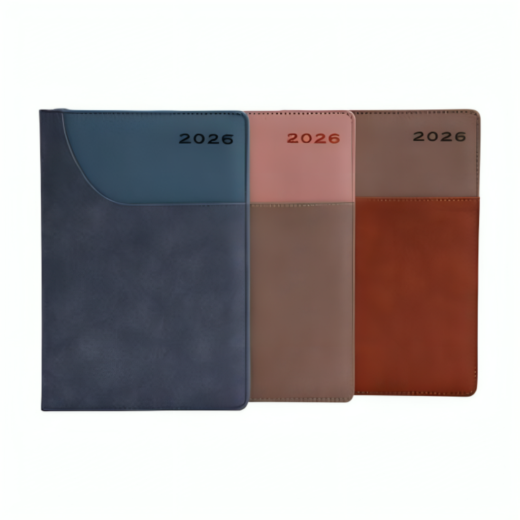 AGENDA 2026 A5 BORDE DORADO PAPEL AMARILLO 184 PAG 14.5x21.1