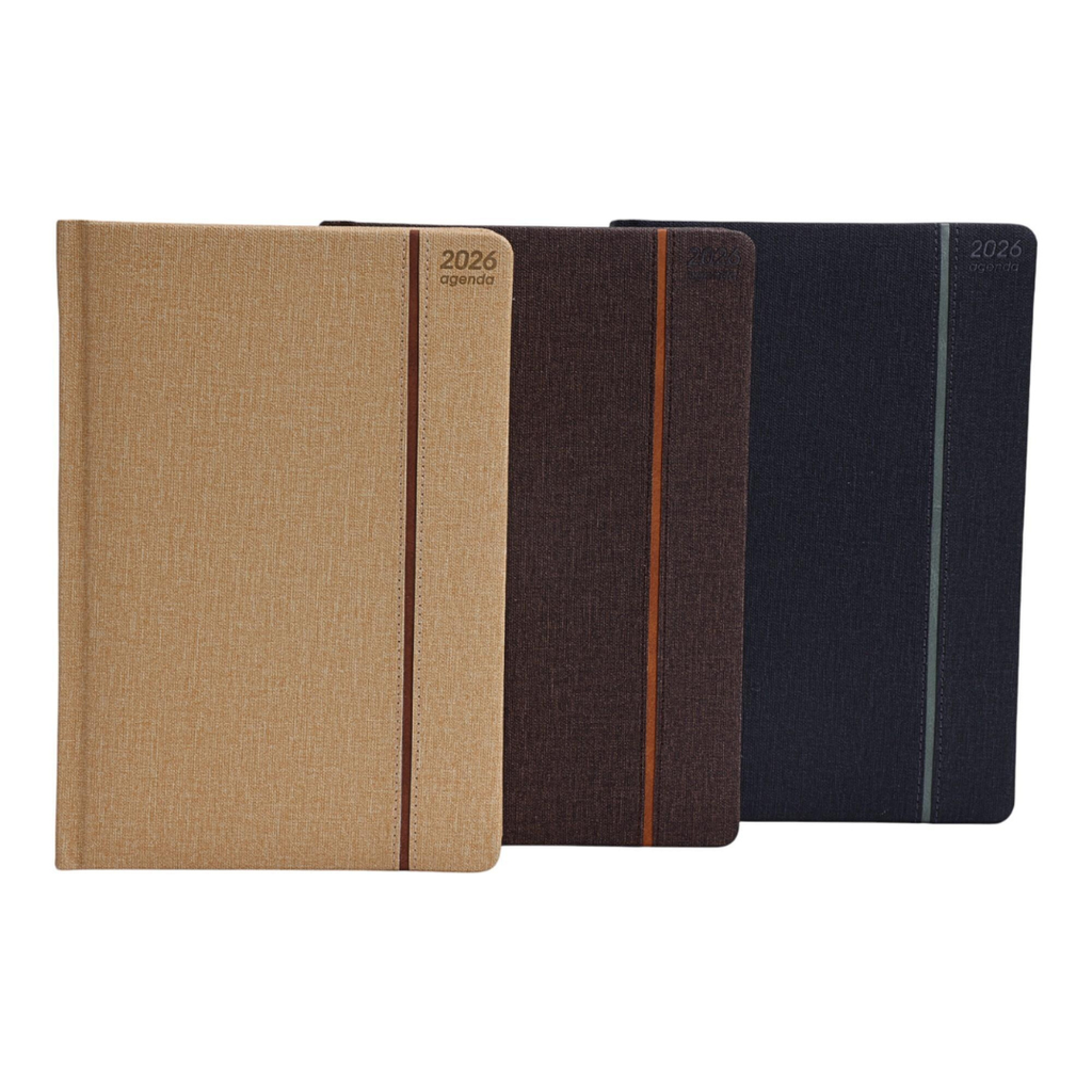 AGENDA 2026 B5 BORDE DORADO PAPEL AMARILLO 196 PAG 18x24.1