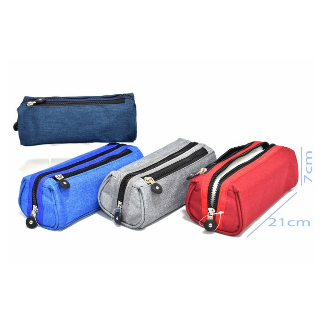 CARTUCHERA C/ DOBLE ZIPER-22X9.5*7CM