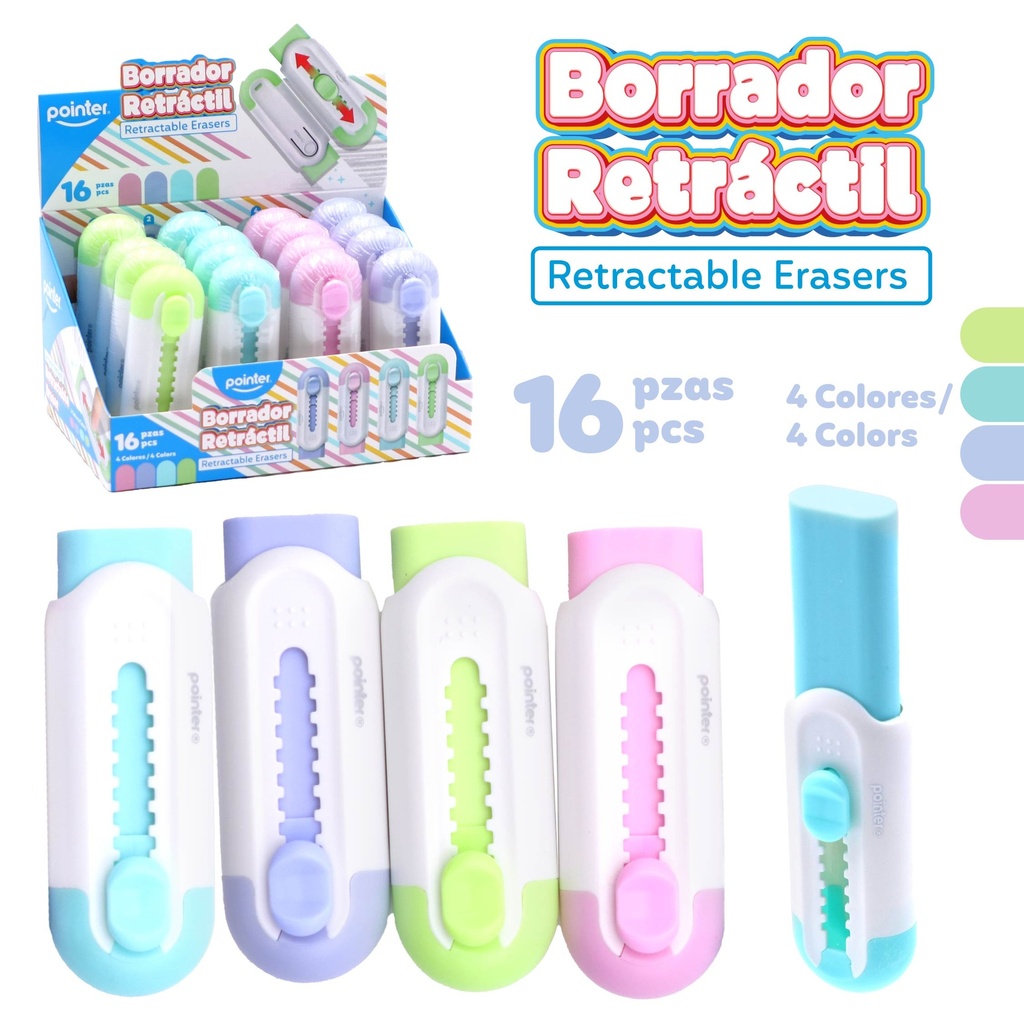 BORRADOR RETRACTIL 16 PIEZAS