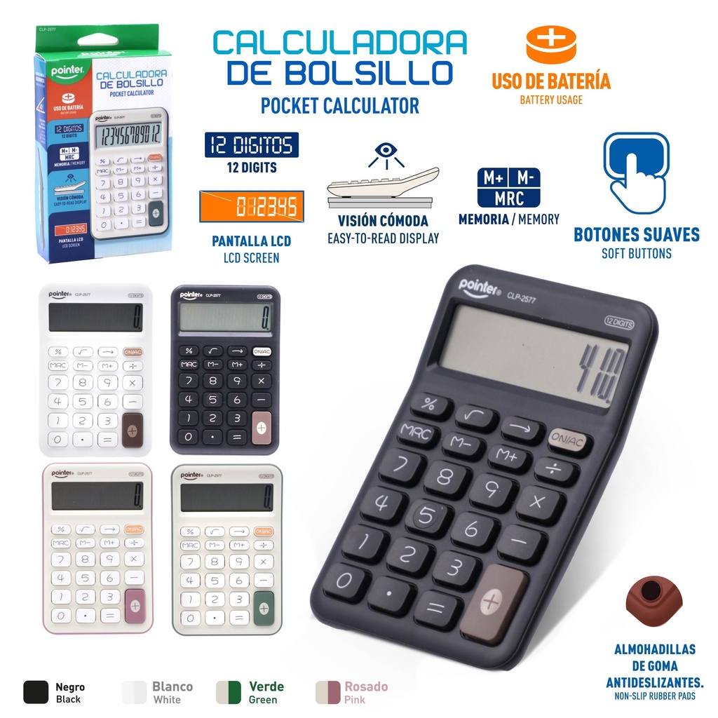 CALCULADORA DE BOLSILLO 12 DIGITOS