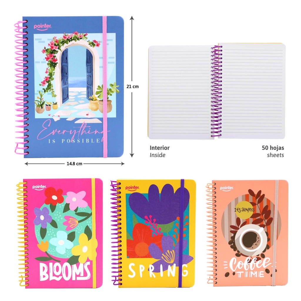 LIBRETA DE APUNTES 14.8 X 21 cm 100 HOJAS