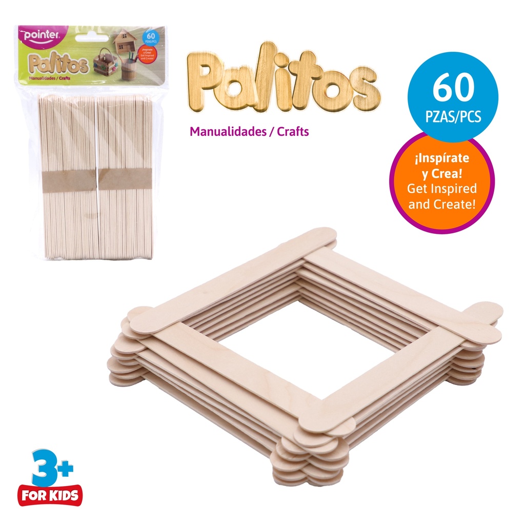PALITOS PARA MANUALIDADES x 60 PZAS.
