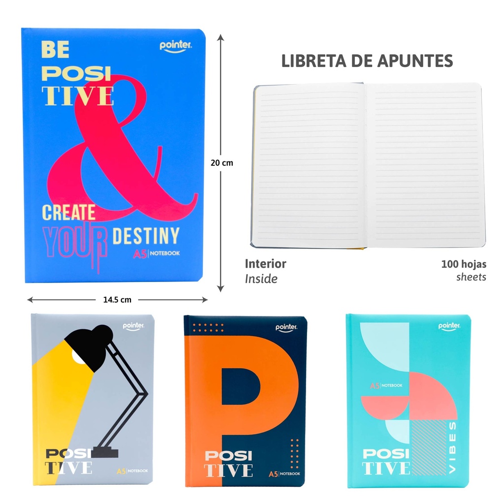 LIBRETA DE APUNTES 14.5 X 20 cm 100 HOJAS