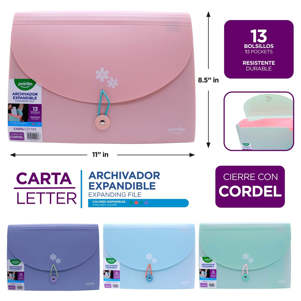 ARCHIVADOR EXPANDIBLE A4 13 BOLSILLOS