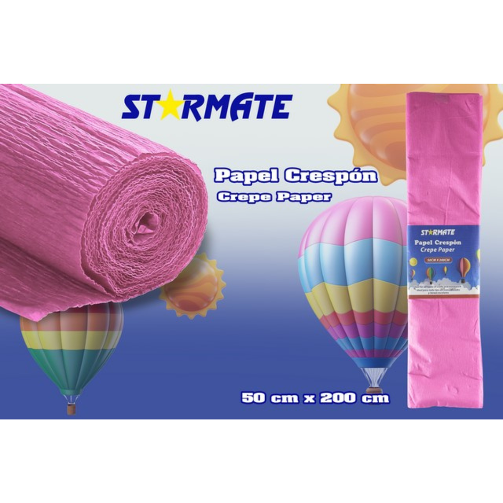 PAPEL CRESPON 50X200CM ROSADO OSCURO