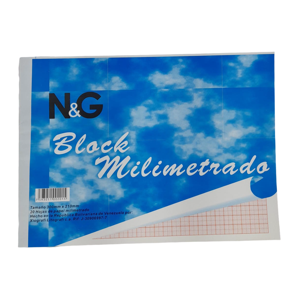 BLOCK MILIMETRADO 30MMX210MM 20 HOJAS