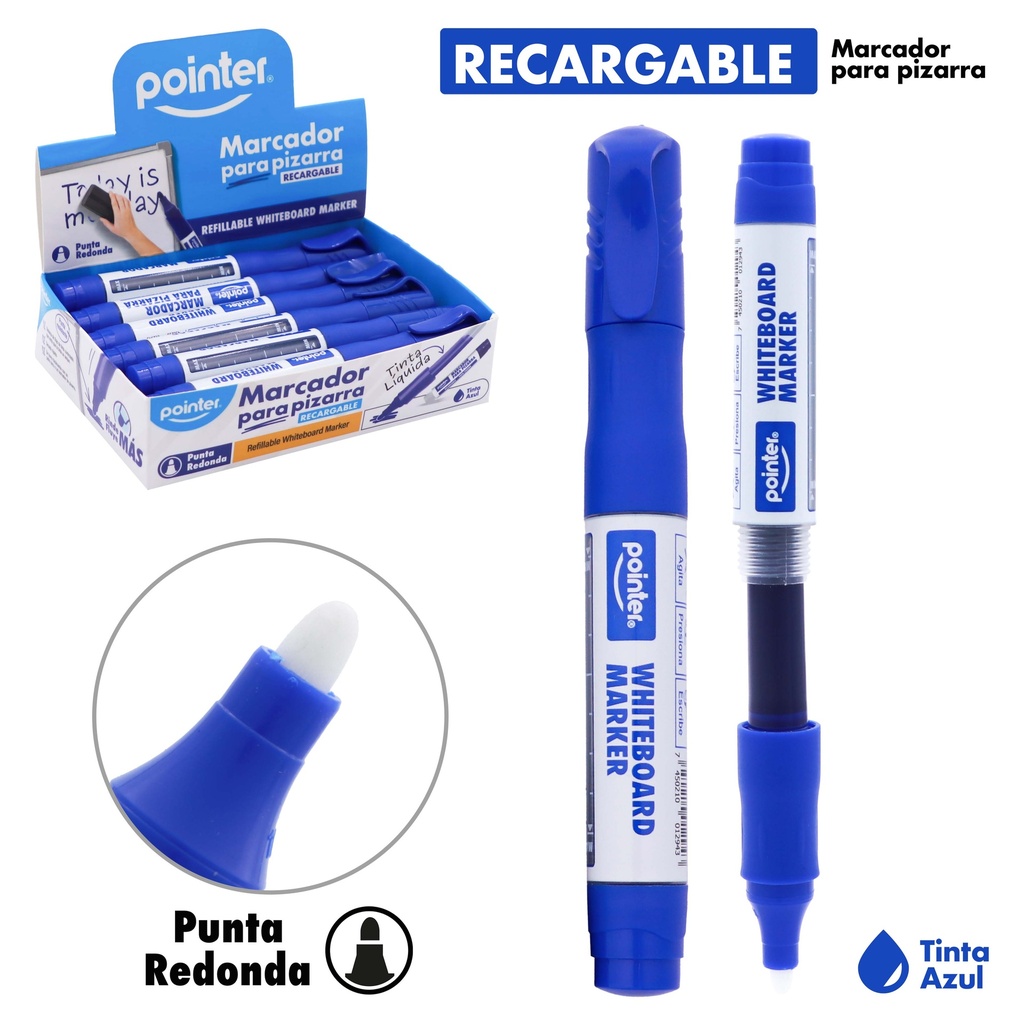 MARCADOR RECARGABLE PARA TABLERO TABLERO TINTA AZUL