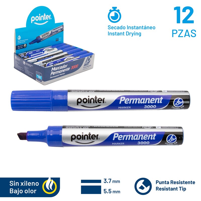 MARCADOR PERMANENTE DELGADO AZUL