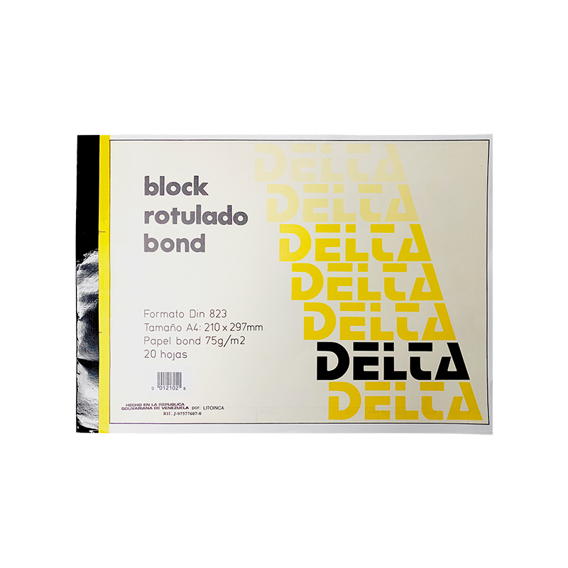 BLOCK ROTULADO BOND DELTA AMARILLO DIN/A4 - 20HJ 21x29,7CM