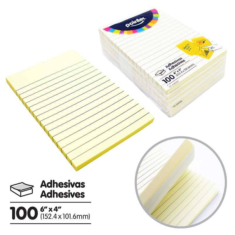 NOTAS ADHESIVAS - 6x4" x100 HOJAS