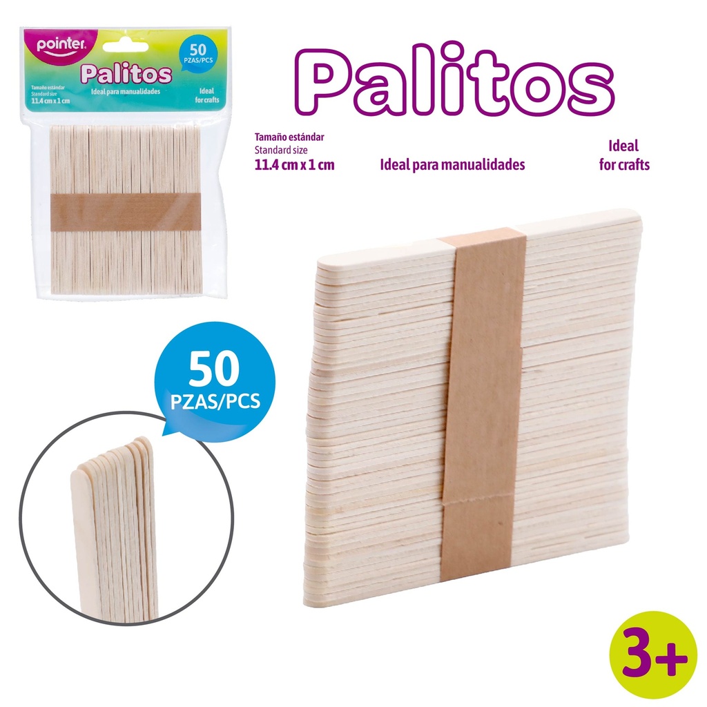 PALETAS PARA MANUALIDADES x50PZAS (COLOR NATURAL)