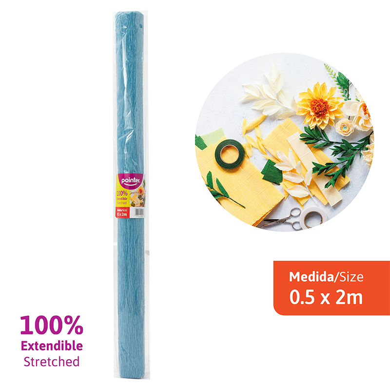 PAPEL CREPE EXTENDIBLE - AZUL (0.5x2M)