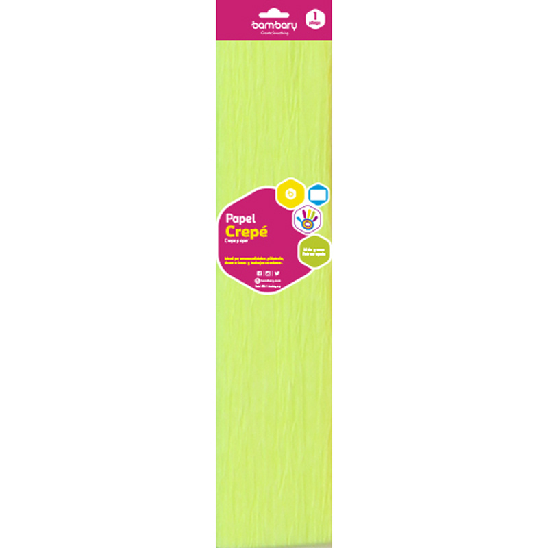 PAPEL CREPE AMARILLO NEON - 50CM x 2M
