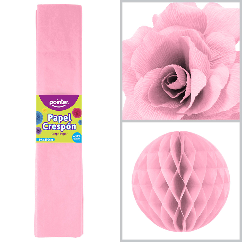PAPEL CREPE - ROSADO CLARO (50x200CM)