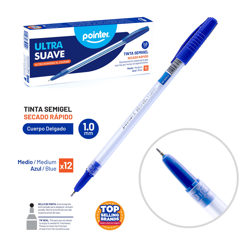 BOLIGRAFO AZUL SEMIGEL 1.0 MM UNIDAD