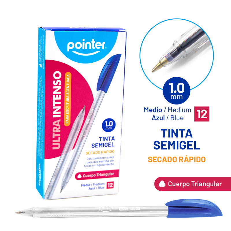 BOLIGRAFO SEMI-GEL ULTRA INTENSO AZUL 1.0MM UNIDAD