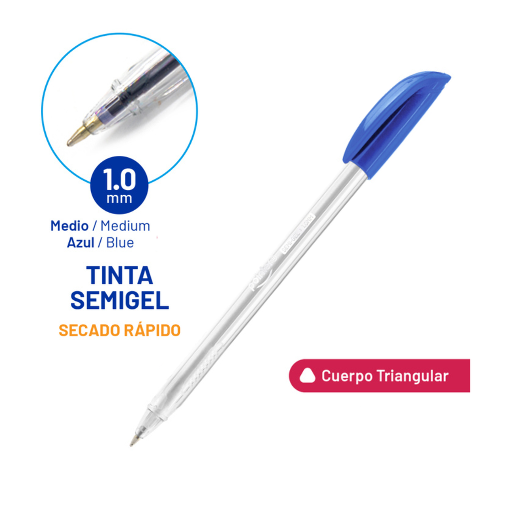 BOLIGRAFO SEMI-GEL ULTRA INTENSO AZUL 1.0MM UNIDAD