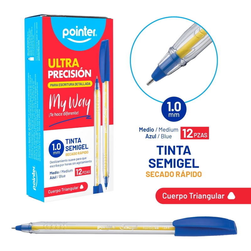 BOLIGRAFO SEMIGEL ULTRA PRECISION AZUL 1.0MM MY WAY UNIDAD