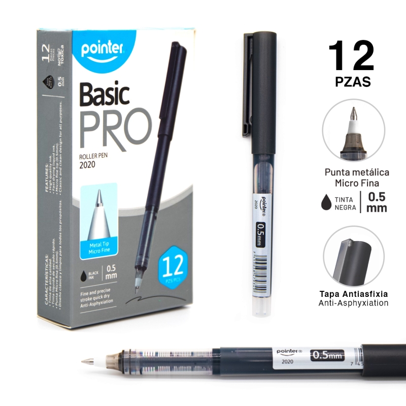 BOLIGRAFO TINTA GEL NEGRO - BASIC PRO 0.5MM
