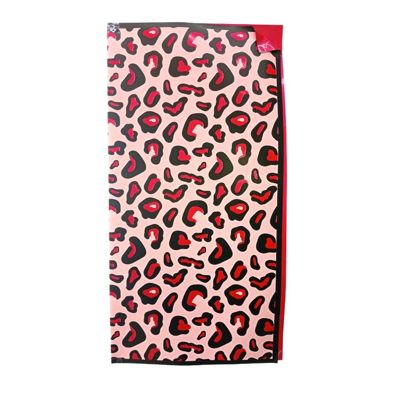 PAPEL COREANO OUYA BITONO OPACO ANIMAL PRINT - JAGUAR/ROJO 58x58CM