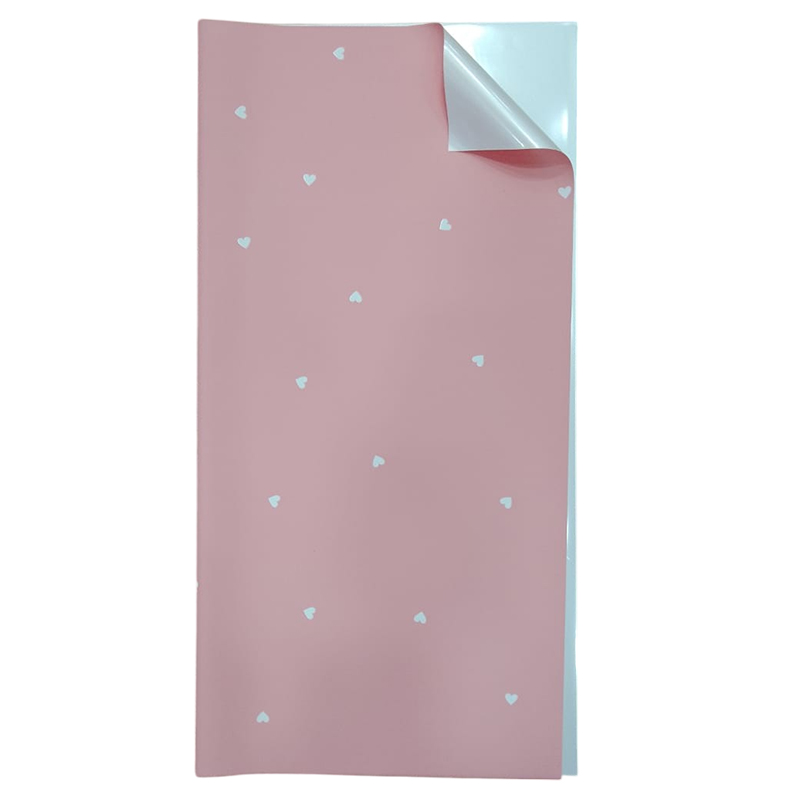 PAPEL COREANO OUYA BITONO OPACO CORAZONES - ROSA COLONIAL 58x58CM