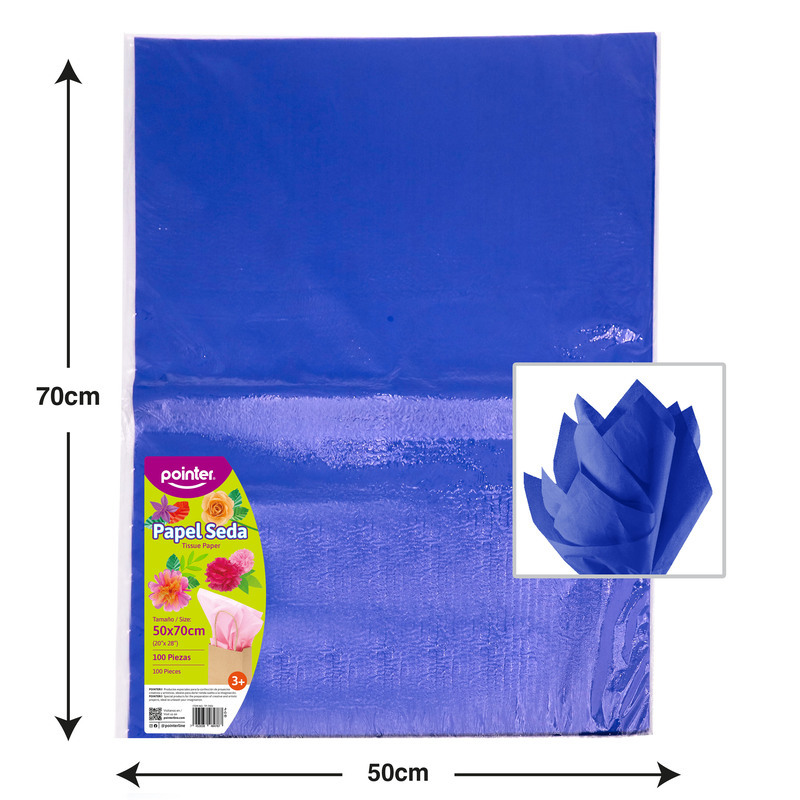 PAPEL SEDA AZUL 50x70CM