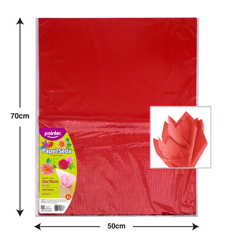 PAPEL SEDA ROJO 50x70CM