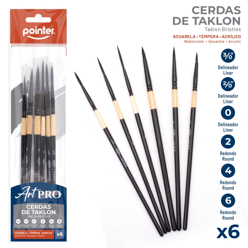 SET DE PINCELES ART PRO x6PZAS