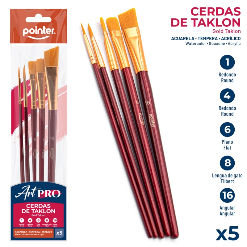 SET DE PINCELES ART PRO x5PZAS