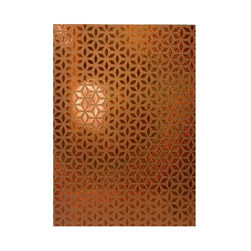 CARTULINA ESCARCHADA MICRO-FANTASÍA COBRE FLOR 350GR 50x70CM
