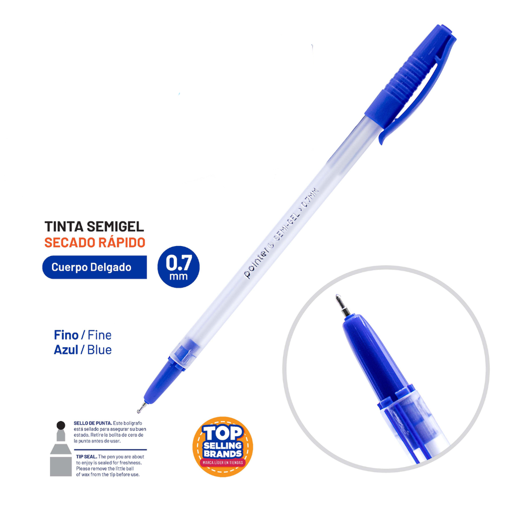 BOLIGRAFO SEMIGEL AZUL ULTRA SUAVE 0.7MM UNIDAD
