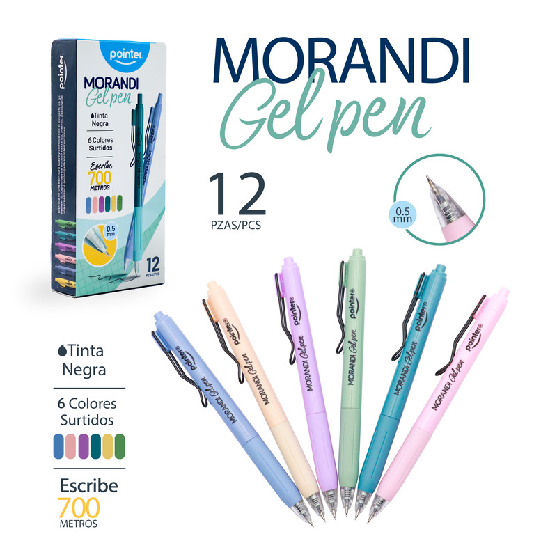 BOLIGRAFO DE GEL NEGRO 0.5MM - MORANDI UNIDAD