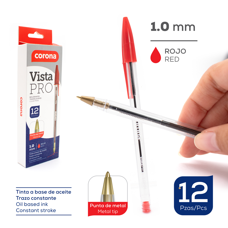 BOLIGRAFO VISTA PRO ROJO UNIDAD