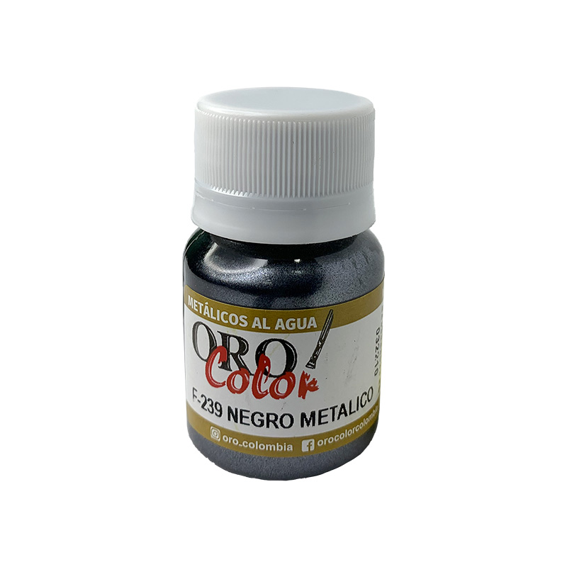 PINTURA METALICOS AL AGUA NEGRO METALICO 30ML