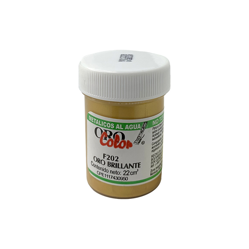 PINTURA METALICOS AL AGUA ORO BRILLANTE 22ML