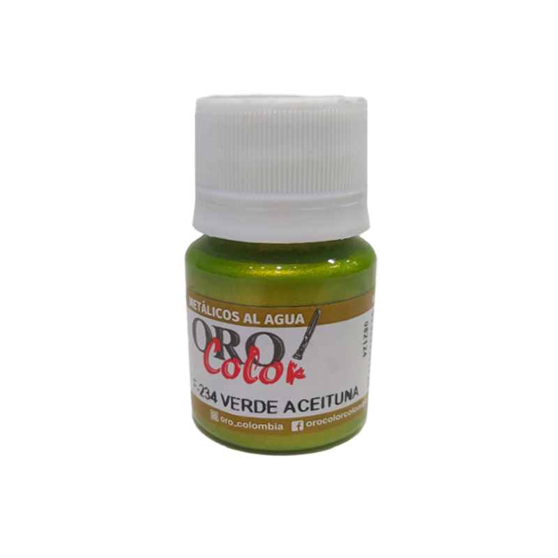 PINTURA METALICOS AL AGUA VERDE ACEITUNA 30ML