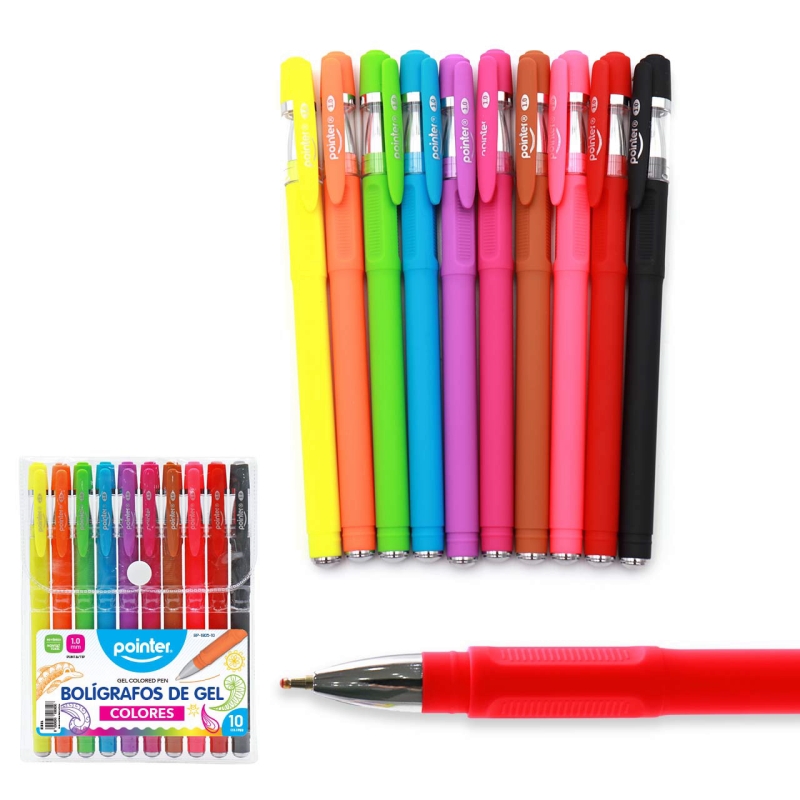 BOLIGRAFOS POINTER DE GEL 1.0 MM  X10