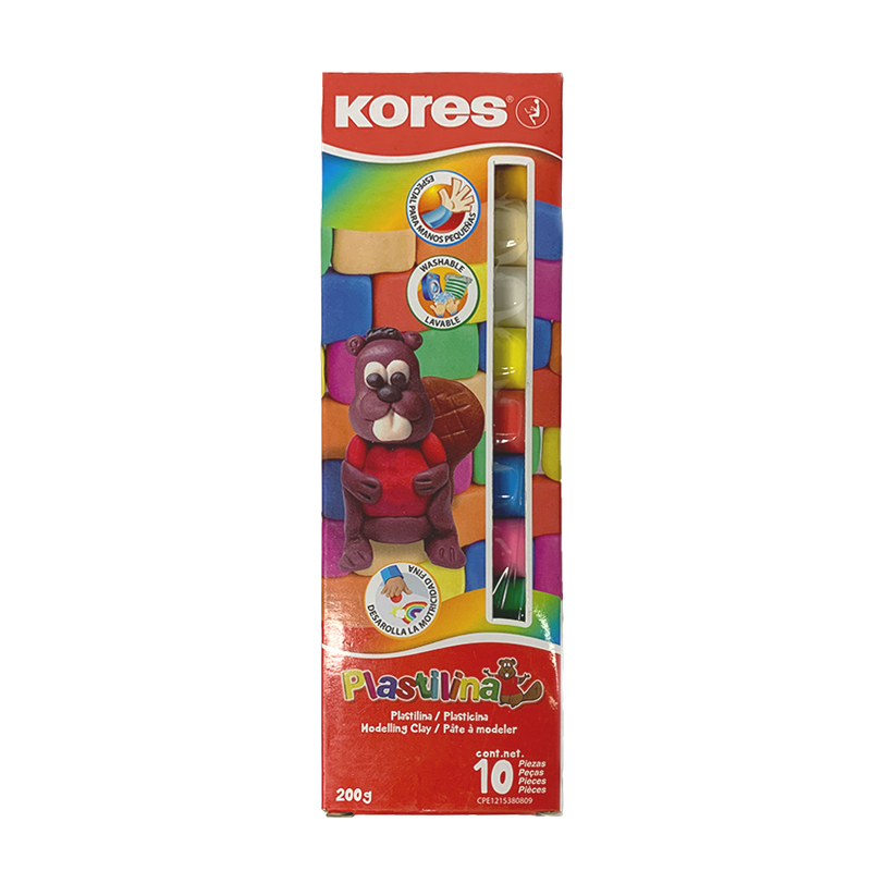 PLASTILINA ESCOLAR - 200GR x10 COLORES