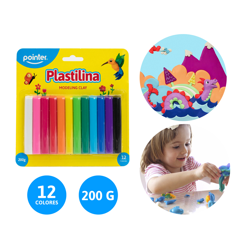 PACK DE PLASTILINAS PARA MOLDEAR x12 COLORES