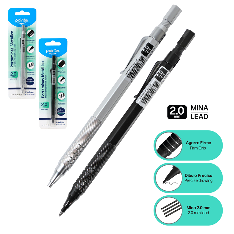 PORTAMINAS CUERPO METALICO 2.0mm