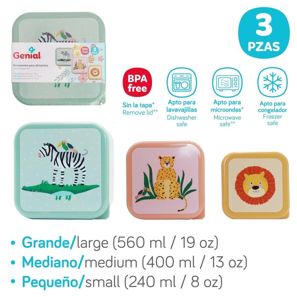 RECIPIENTES PARA ALIMENTOS (3 PZAS)