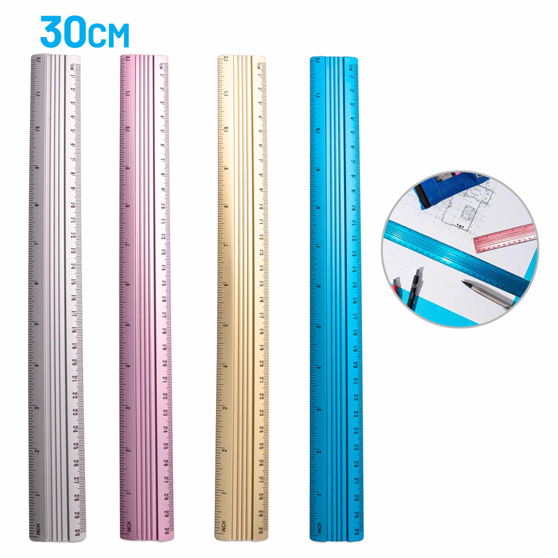 REGLAS 30CM - CUERPO DE ALUMINIO COLORES
