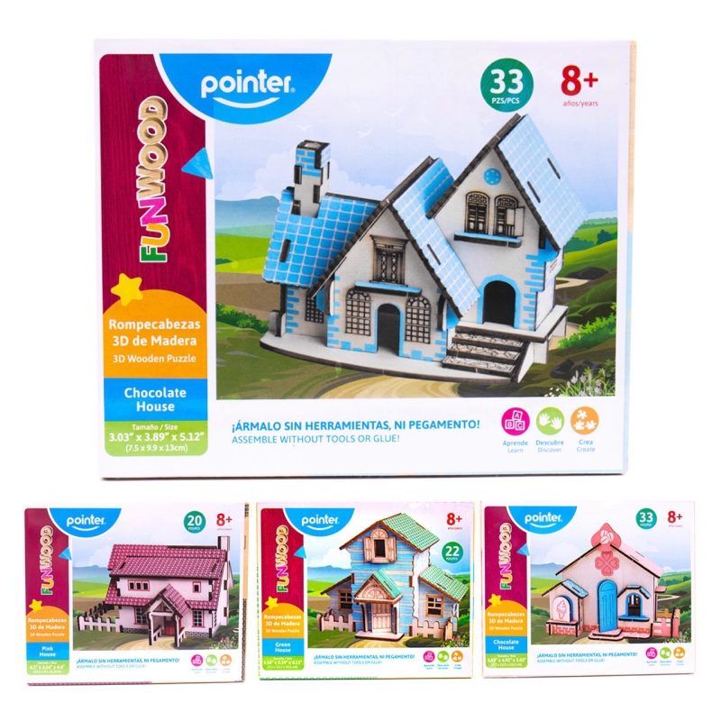 ROMPECABEZA 3D DE MADERA (CASAS)