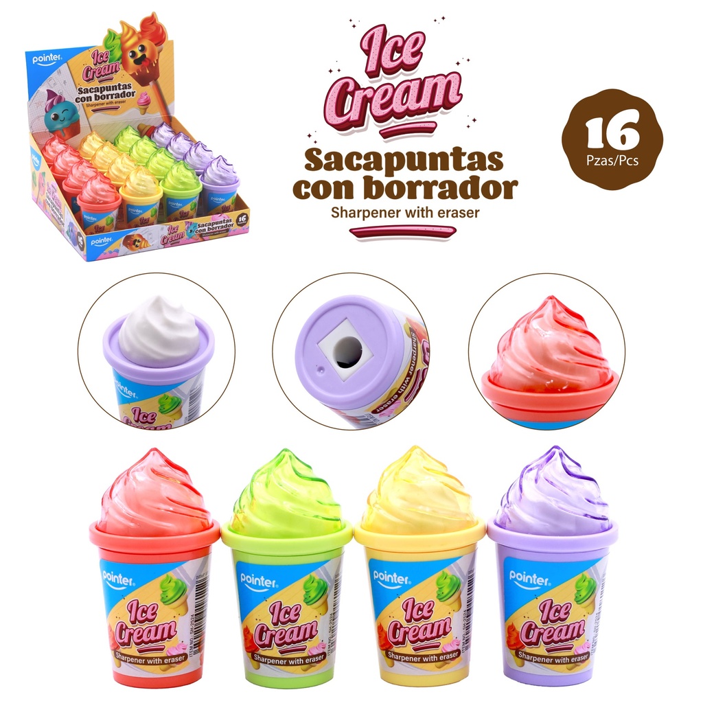 SACAPUNTA HELADO CON BORRADOR